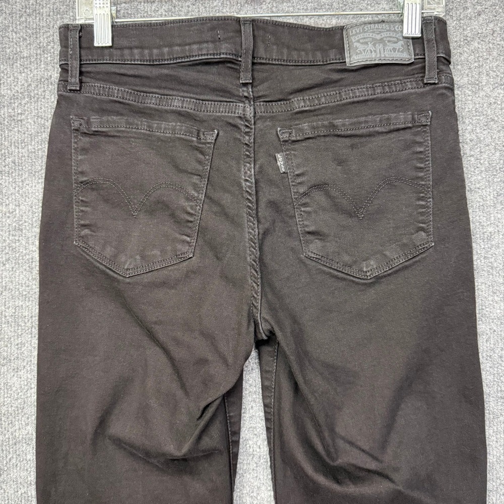 Levis 314 Shaping Straight Jeans Womens 29 Black Mid Rise Stretch Denim 30x31 - Picture 13 of 14